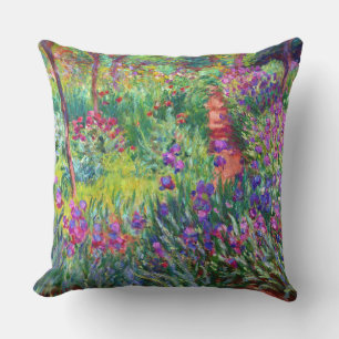 Iris Garden - Giverny Claude Monet Kunstvoll und g Kissen Für Draußen