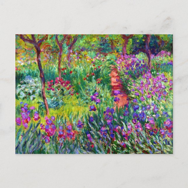 Iris Garden Impressionismus Bridal Postcard Einladungspostkarte (Vorderseite)