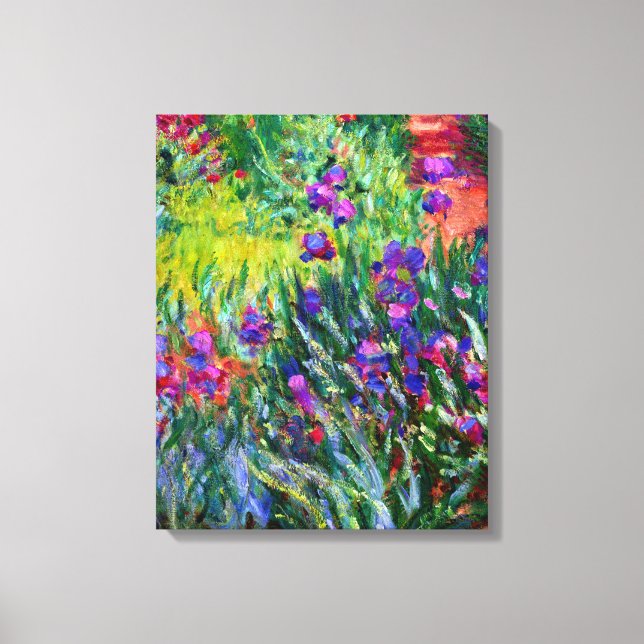 Iris Garden Monet Brush Strokes Leinwanddruck (Vorderseite)