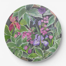 Iris Garden Paper Plate Pappteller