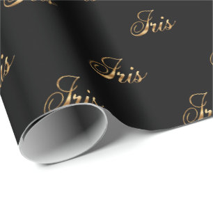Iris gold Design Lettering Geschenkpapier
