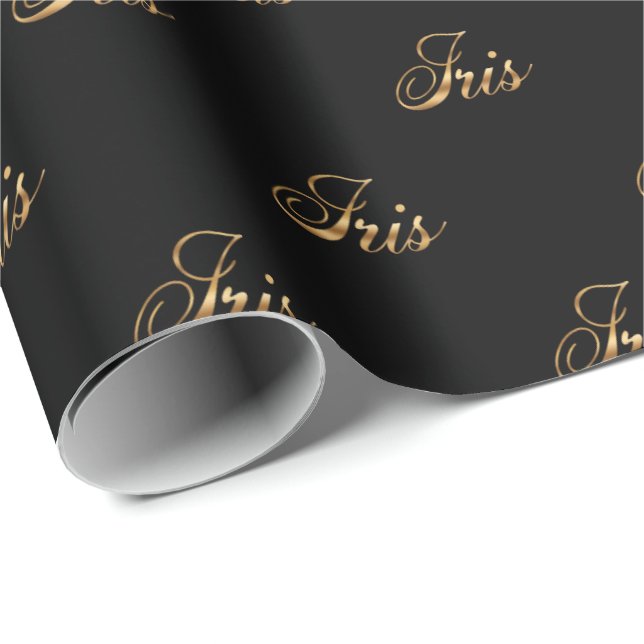 Iris gold Design Lettering Geschenkpapier (Rolleneckpunkt)