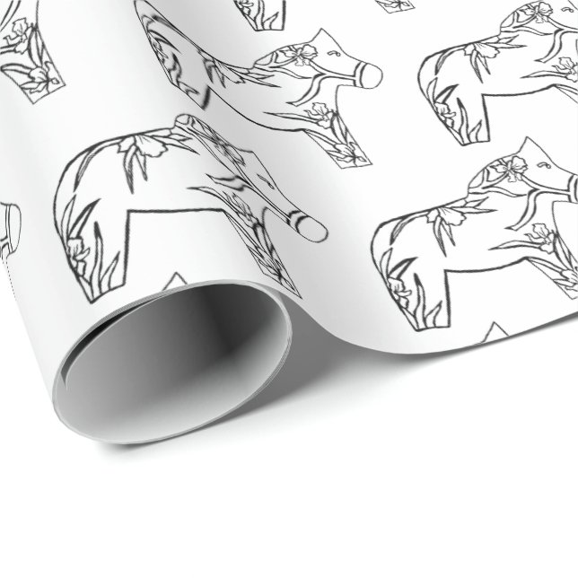 Iris Horses Geschenkpapier (Rolleneckpunkt)