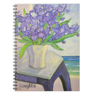 Iris in Vase By Window Notebook Notizblock