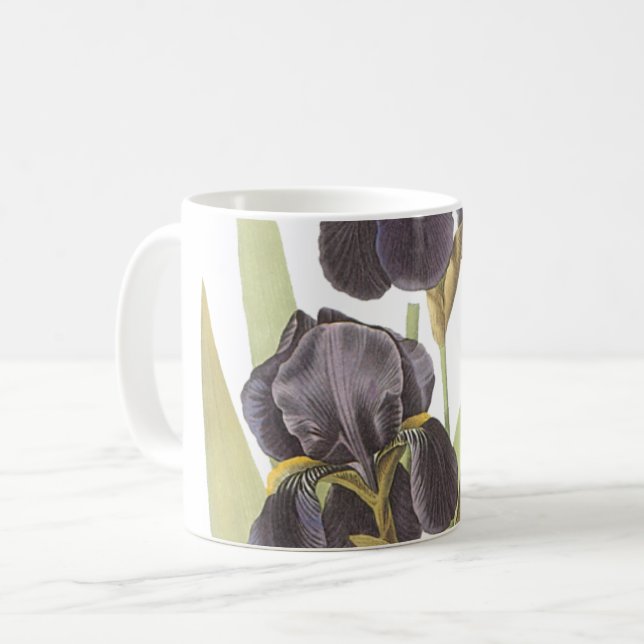 Iris (Iris germanica) von Redouté Kaffeetasse (Vorderseite Links)