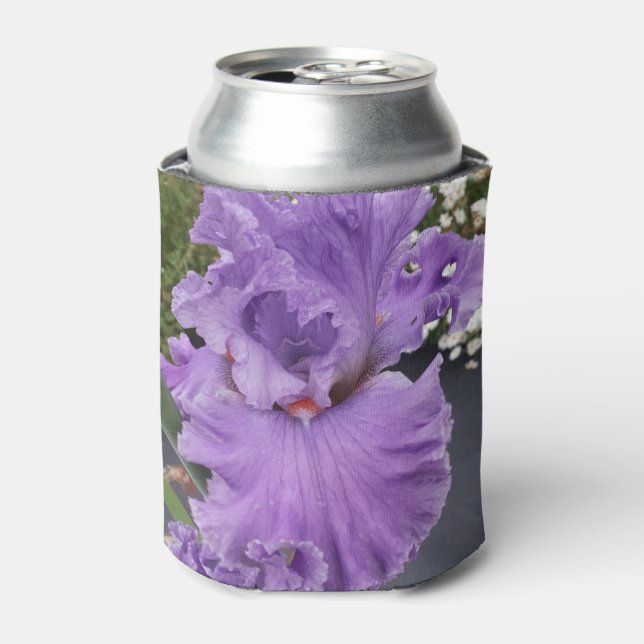 Iris Iris Lila Blume Floral Lavender Poster Dosenkühler (Kanne Vorderseite)