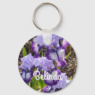 Iris Iris Lila Blume Floral Womans Name Schlüsselanhänger