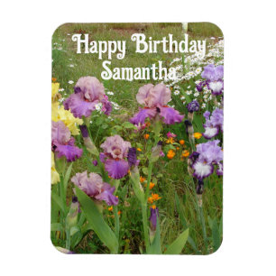 Iris Irises Blue Blume Blume Floral Birthday Magnet