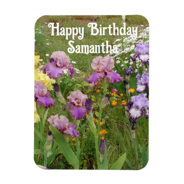 Iris Irises Blue Blume Blume Floral Birthday Magnet (Vertikal)