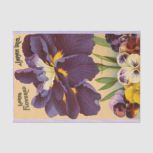 Iris japonais et papier de soie de soie vintage de