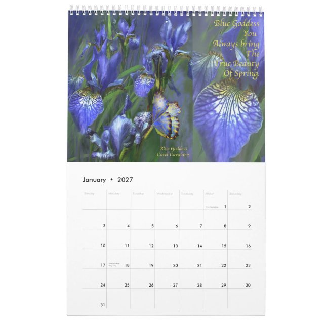Iris - Kalender der Sammlungs-2 für 2010 (Jan 2027)
