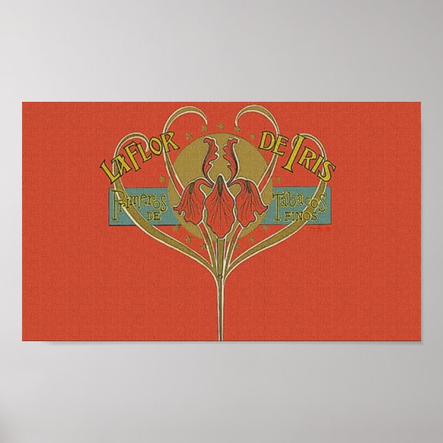 Iris La Flor de Iris Blume Cigar Ad Poster (Vorne)