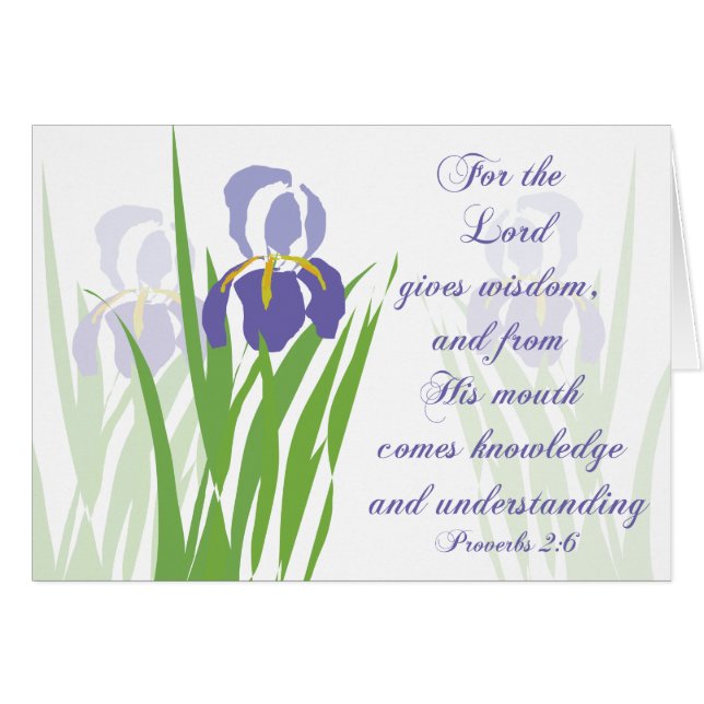 Iris, le Seigneur donne sagesse Parakaleo carte de (Devant Horizontal)