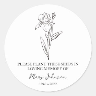 Iris Memorial Funerbital Seed Packet Runder Aufkleber
