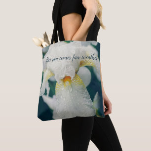 Iris mit Wassertröpfchen Tasche