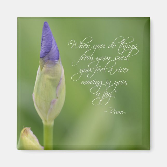 Iris mit Zitat Magnet (Vorne)