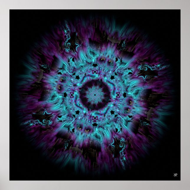 Iris nebula - farbiges abstraktes Muster v2 Poster (Vorne)