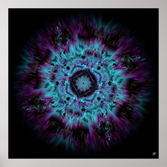 Iris nebula - farbiges abstraktes Muster v3-1 Poster (Vorne)