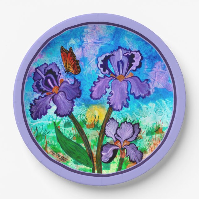 Iris Papierdem Teller an des (Vorderseite)