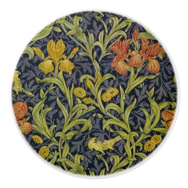 Iris Pattern (von William Morris) Keramikknauf (Vorderseite)