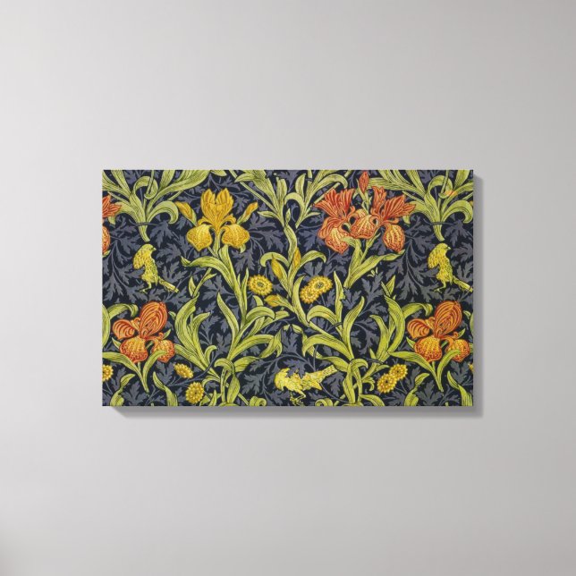 Iris Pattern (von William Morris) Leinwanddruck (Vorderseite)