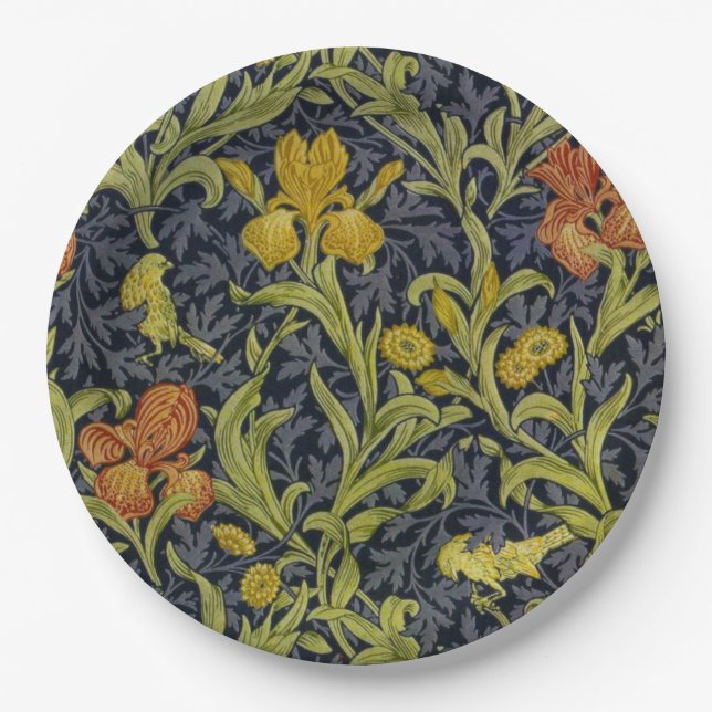 Iris Pattern (von William Morris) Pappteller (Vorderseite)
