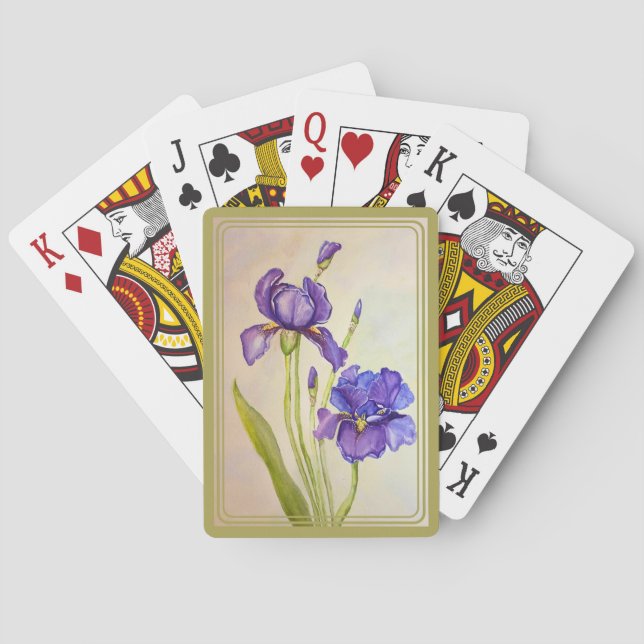 Iris Playing Cards mit Grün Spielkarten (Rückseite)