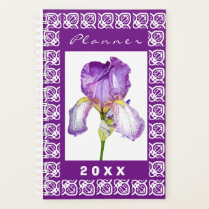 Iris pourpre Aquarelle Floral Art Planner