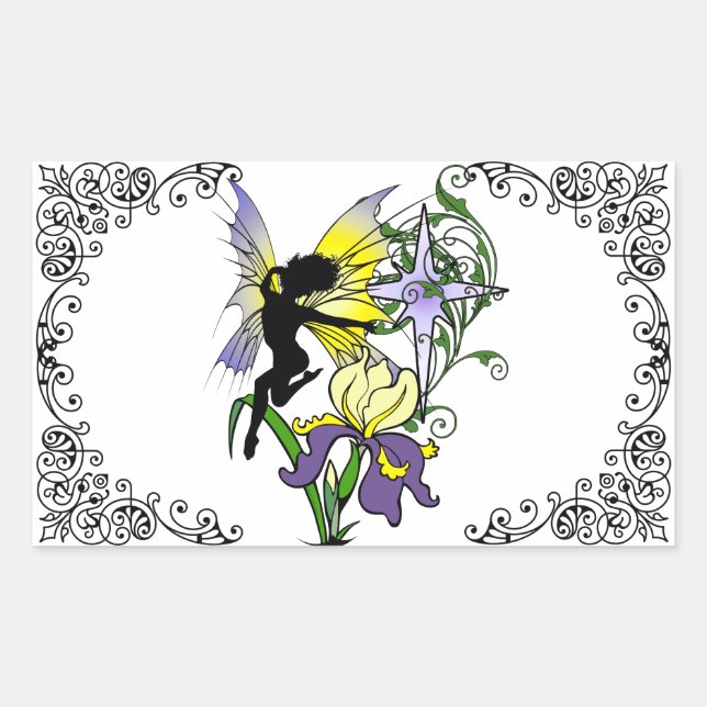 Iris Shadow Fairy Rechteckiger Aufkleber (Vorderseite)