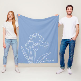 Iris Spring Blume Moderne Blumenskizze Zuhause Fleecedecke