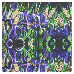 Iris und Bienen Stoff