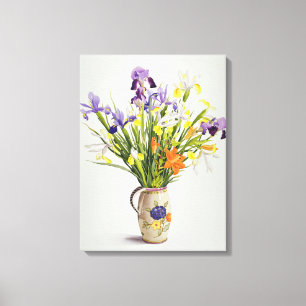 Iris und Lilien in einem niederländischen Krug Leinwanddruck