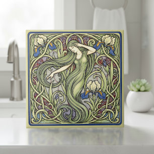 Iris und Muse Art Nouveau Pat#5 ID1193 Fliese