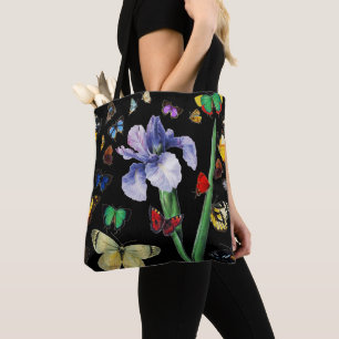 IRIS UNTER DEN FARBEN SCHÜTTERFLIESSEN Schwarze Bl Tasche