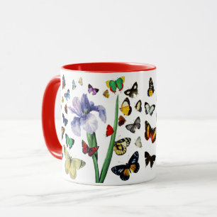 IRIS UNTER DEN FARBSCHÜTTERFLIESSEN Weiße Blüte Tasse