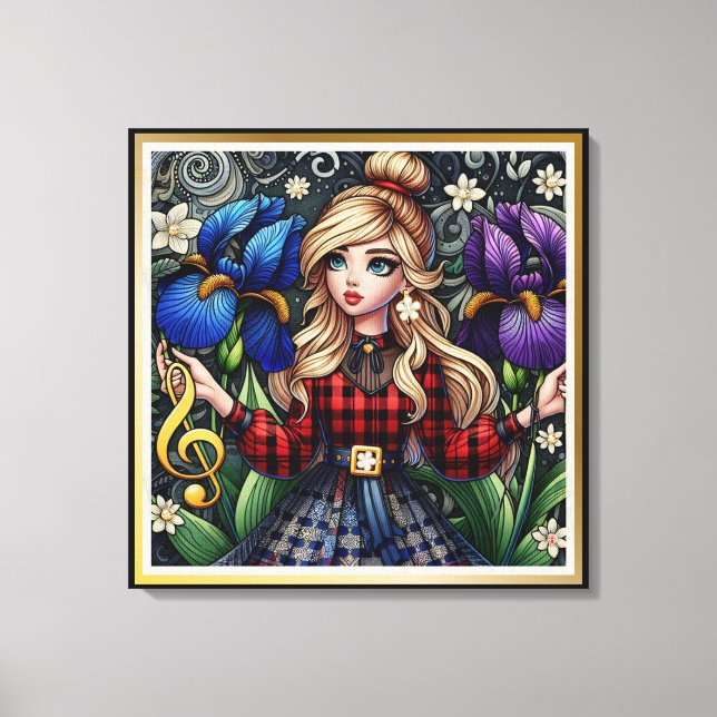 Iris Unter der Golden Symphony Leinwanddruck (Vorderseite)