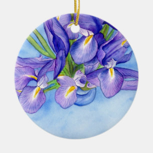 Iris Vase Blume Art Malerei Ornament Anhänger