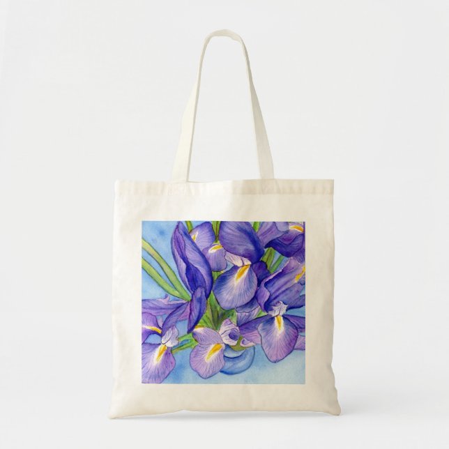 Iris Vase Blume Malen Tote Beutel Tragetasche (Vorne)