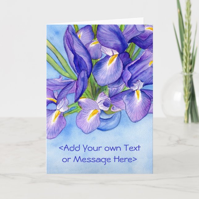"Iris Vase"-Grafikkarte Karte (Vorderseite)