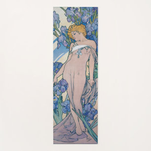 Iris (vier Blume), Alphonse Mucha Yogamatte