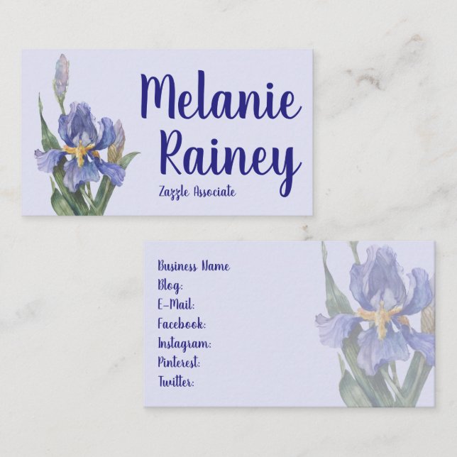 Iris Visitenkarte (Vorne/Hinten)