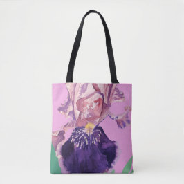 Iris Wasserfarbe Lila Lilac Floral Totbeutel Tasche