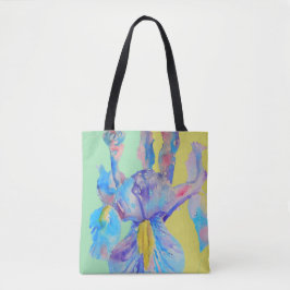 Iris Watercolor Blue Blume Floral Tote Bag Tasche