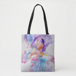 Iris Watercolor Lila Blume Blumentegel Tasche