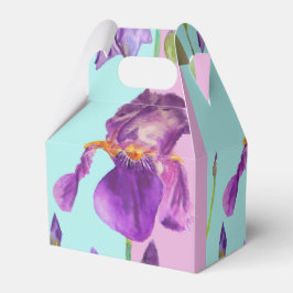 Iris Wedding Cake Favor Box Lila Aqua Blume Geschenkschachtel