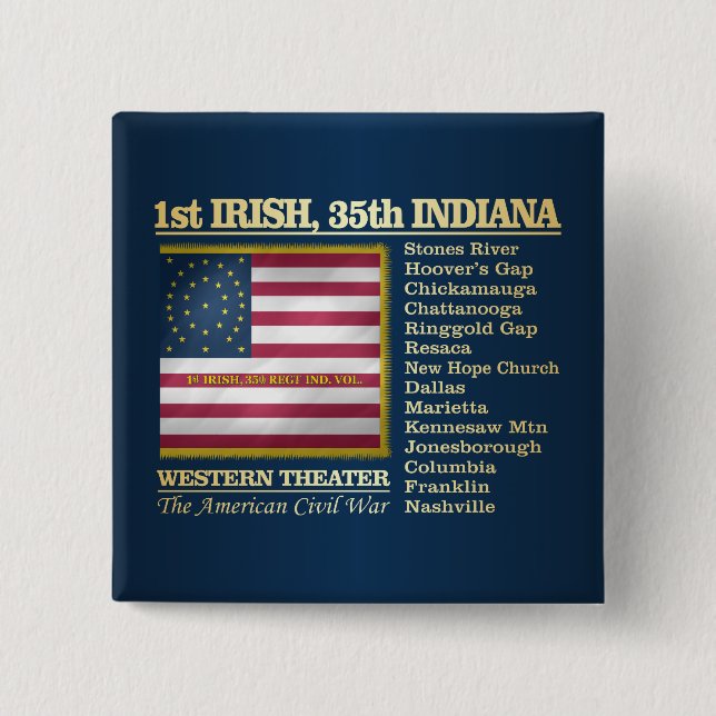 Irisch, 35. Indiana Infantry (BH) Button (Vorderseite)