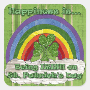 Irisch am St. Patrick's Day Quadratischer Aufkleber
