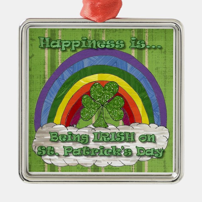 Irisch am St. Patrick's Day Silbernes Ornament (Vorne)