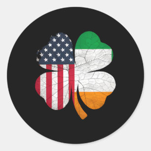 Irisch-amerikanische Flagge Irland-Flagge St. Patr Runder Aufkleber