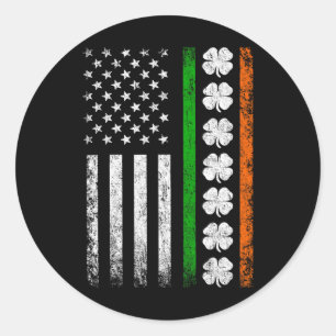 Irisch-Amerikanische Flagge Irland-Flagge St. Patr Runder Aufkleber